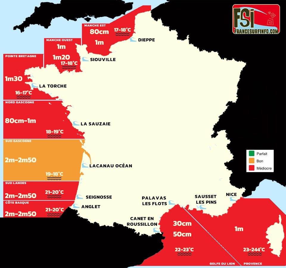 France Surf Info : situation du 08/10/2026