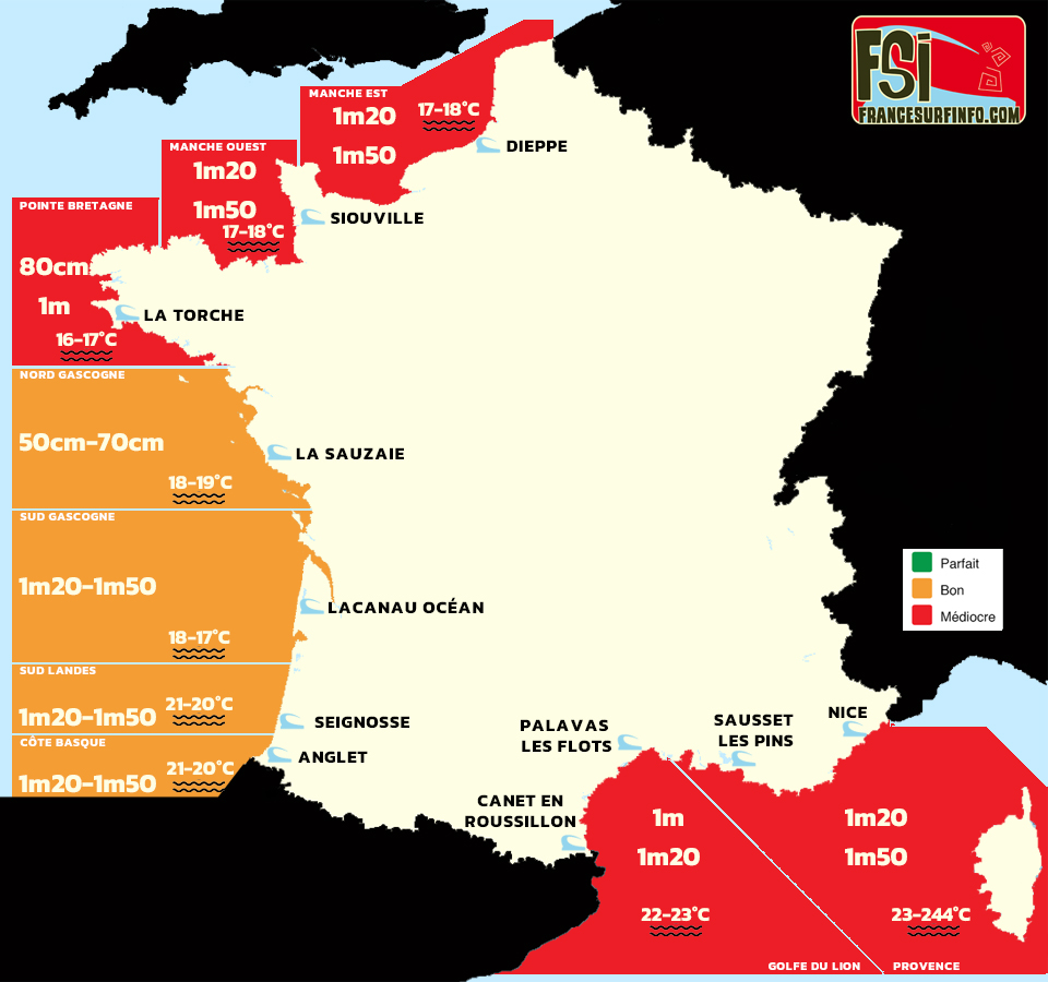 France Surf Info : situation du 09/10/2026
